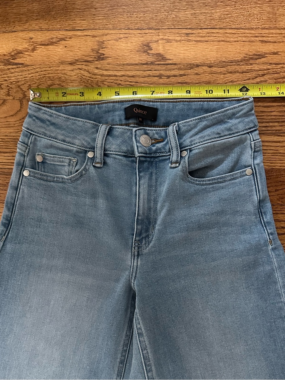 NWOT Quince Bella Stretch Wide-Leg Jeans - Frosted Blue - Size 24 Regular Length - Picture 2 of 15